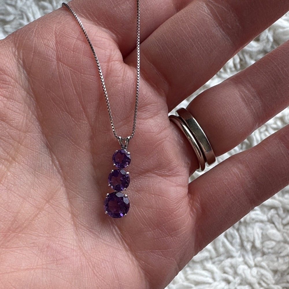 Sterling Silver‎ Amethyst Necklace